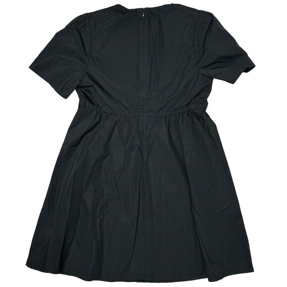 NWT Madewell Black Cotton Mini Dress with Front Bow Women's Size 6 - Picture 5 of 8